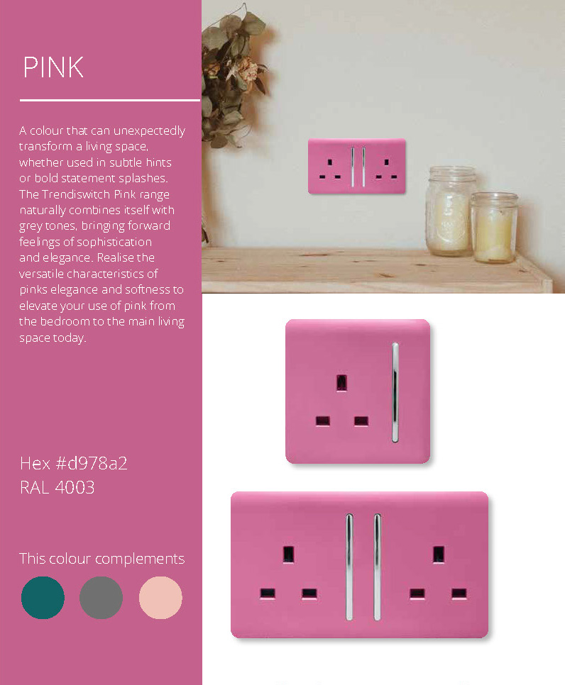 Pink Spare Plate Wiring Accessories Trendi Decorative Screwless